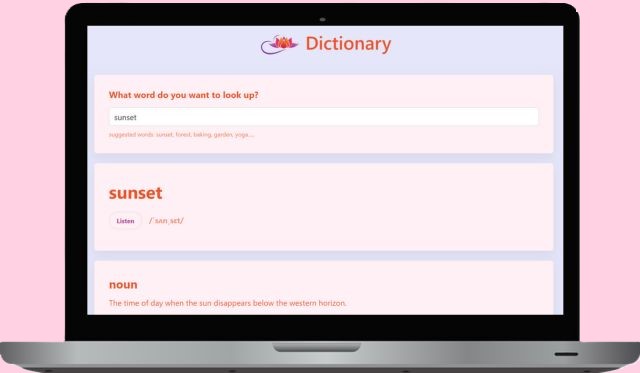 React Dictionary App Preview